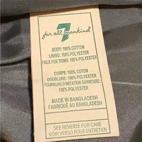 7 For All Mankind Olive Green Coat with Faux Fur Collar. Size 3T. Like New! - Picture 6 of 7